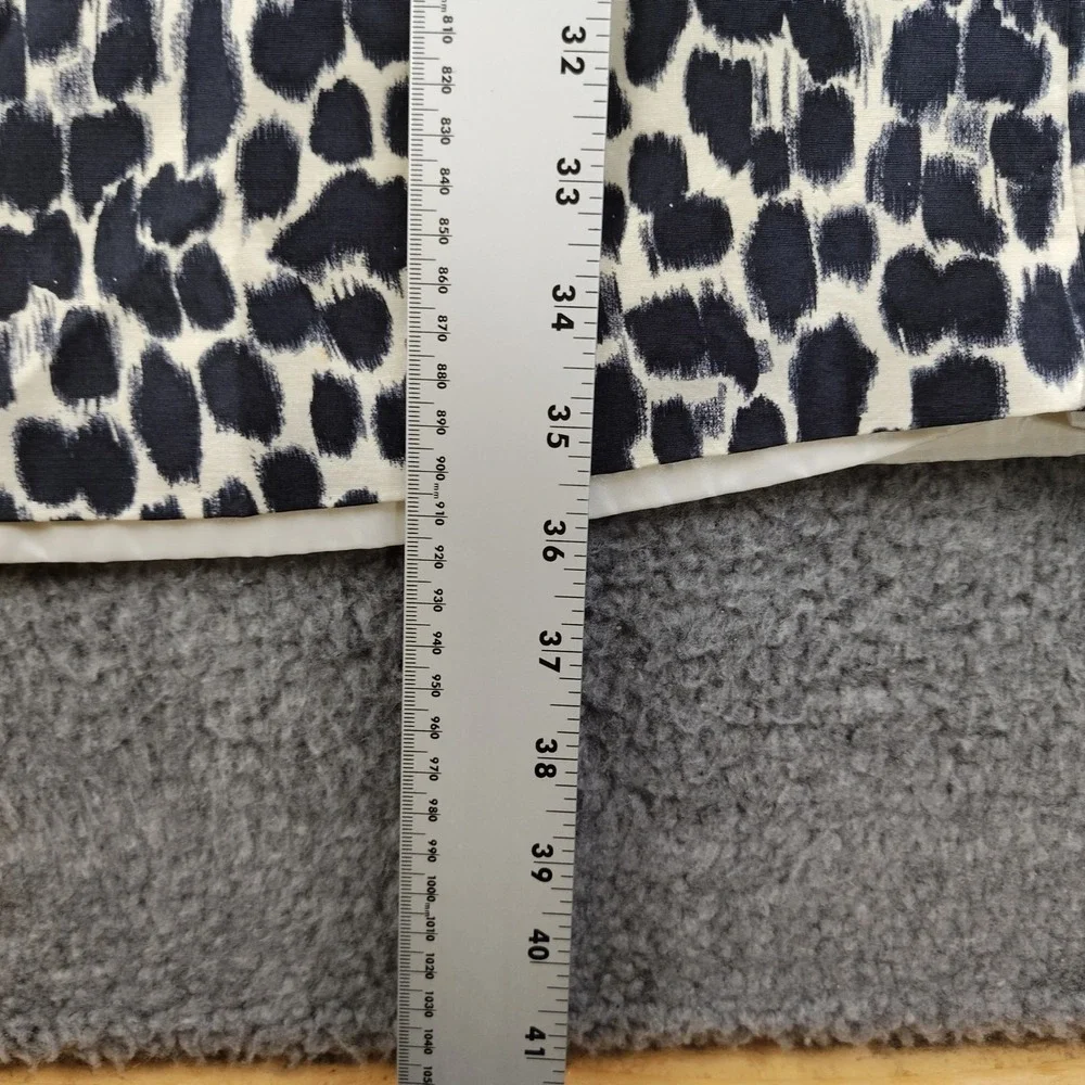 Kate Spade Sz 14 Silk Shift Dress Animal Print Black White Keyhole Back Tie